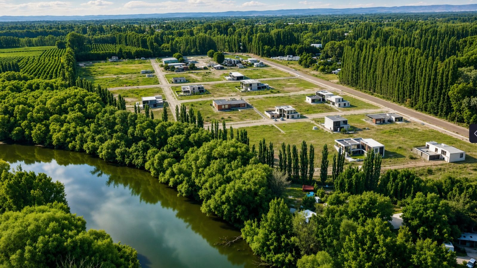 Vista aérea del loteo Jardín del Este