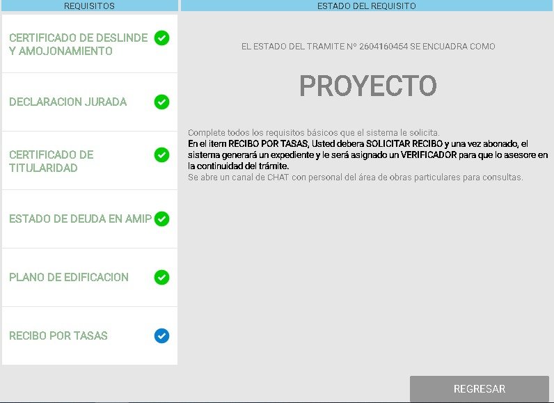 Captura del expediente municipal del proyecto