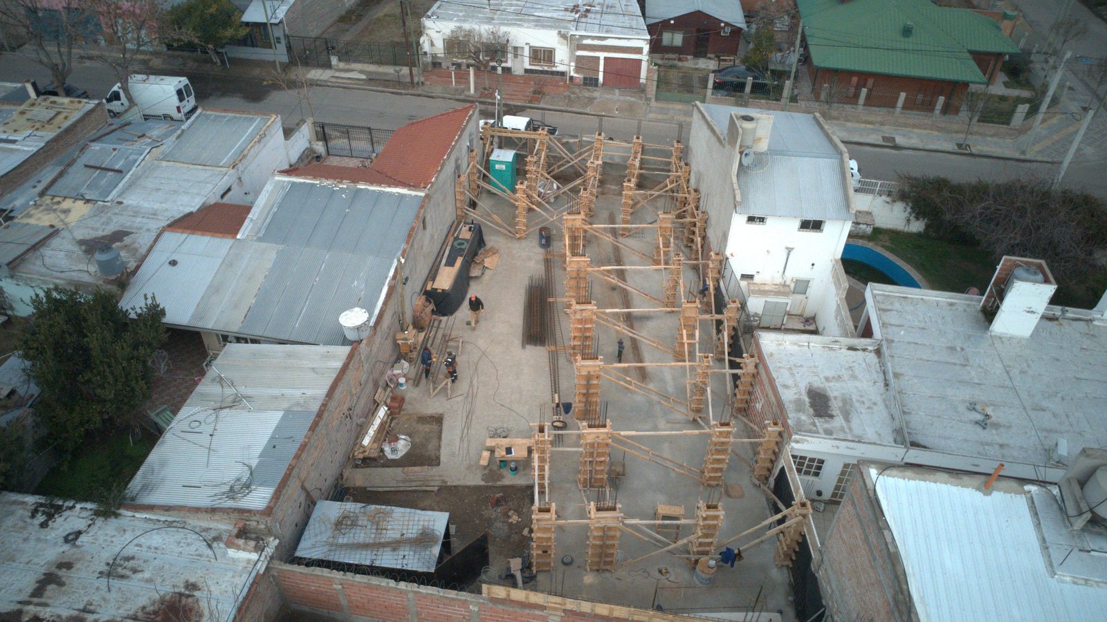 Vista aérea de la obra del Complejo Villa María
